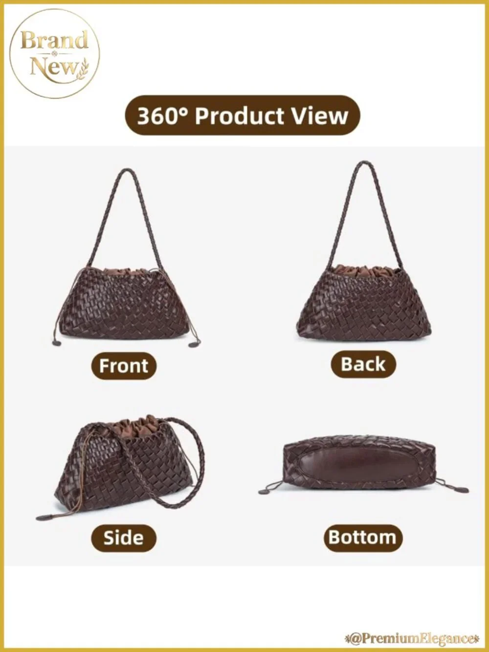 Suede Woven Hobo Bag for Women Trendy Bucket Purse Vintage Shoulder Tote Handbag